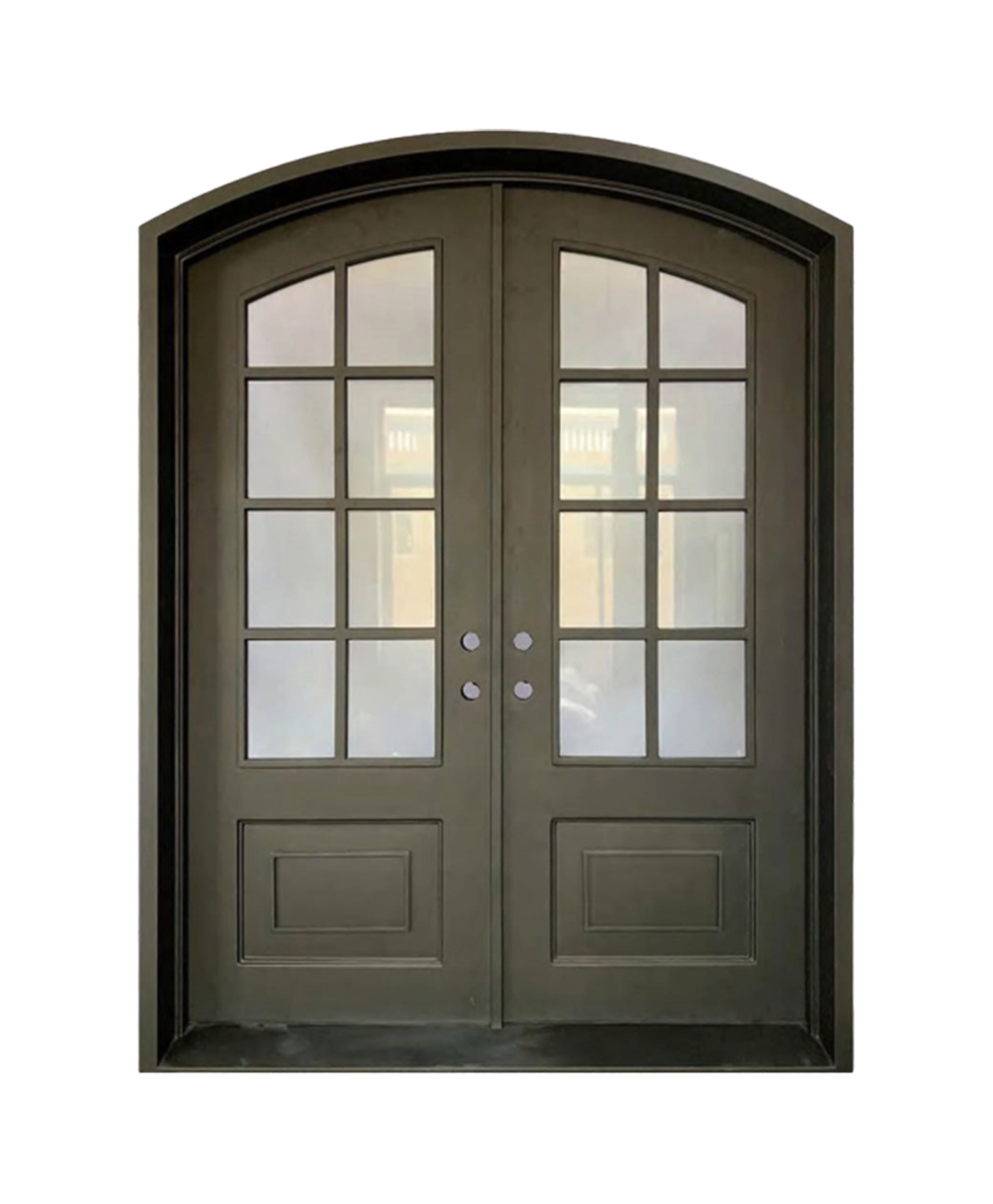 Belmont Arch Iron Double Front Door