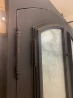 AZALEA - Flat top, pre-hung, bug screens, wrought iron door , 61x81- Right Hand - Luxe Iron Doors 