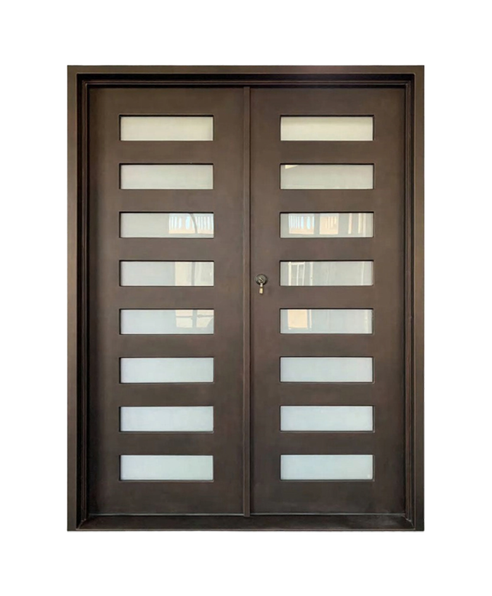 Horizon Panel Iron Double Front Door