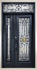 Golden Flora Iron Front Door With Sidelights