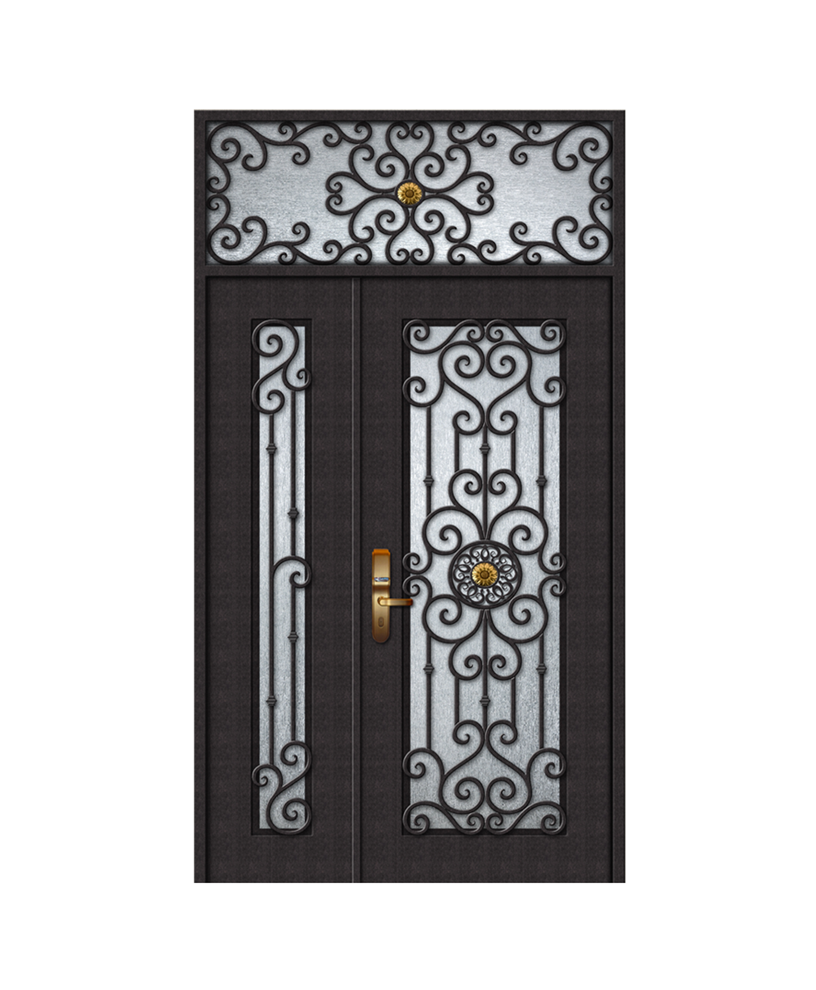 Nocturne Heart Iron Front Door With Sidelights