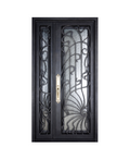 Shell Flow Iron Front Door With Sidelights