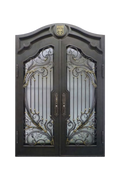 Royal Crest Double Iron Door – Custom Ironwork for Estate Entrances