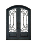 Furling Vines Iron Double Front Door