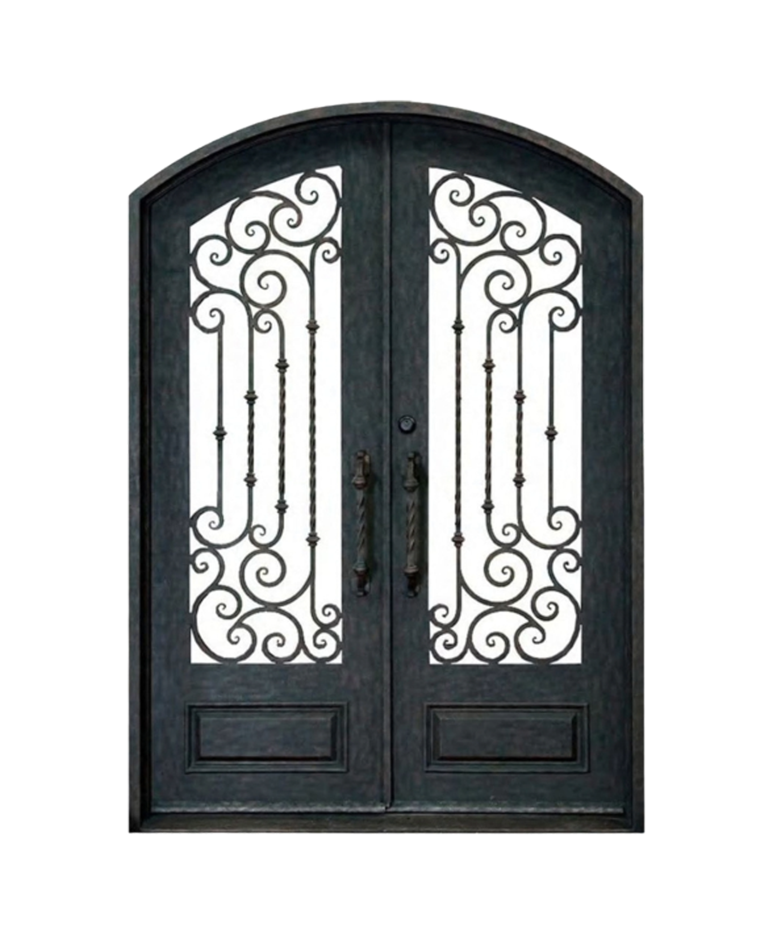 Furling Vines Iron Double Front Door