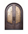 Auburn Vine Arched Iron Double Front Door