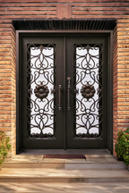 Sunflower Lavalier Iron Double Front Door