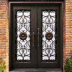 Sunflower Lavalier Iron Double Front Door