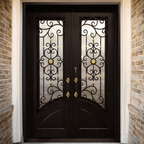 Gilded Flower Iron Double Front Door