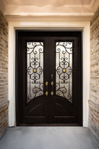 Gilded Flower Iron Double Front Door
