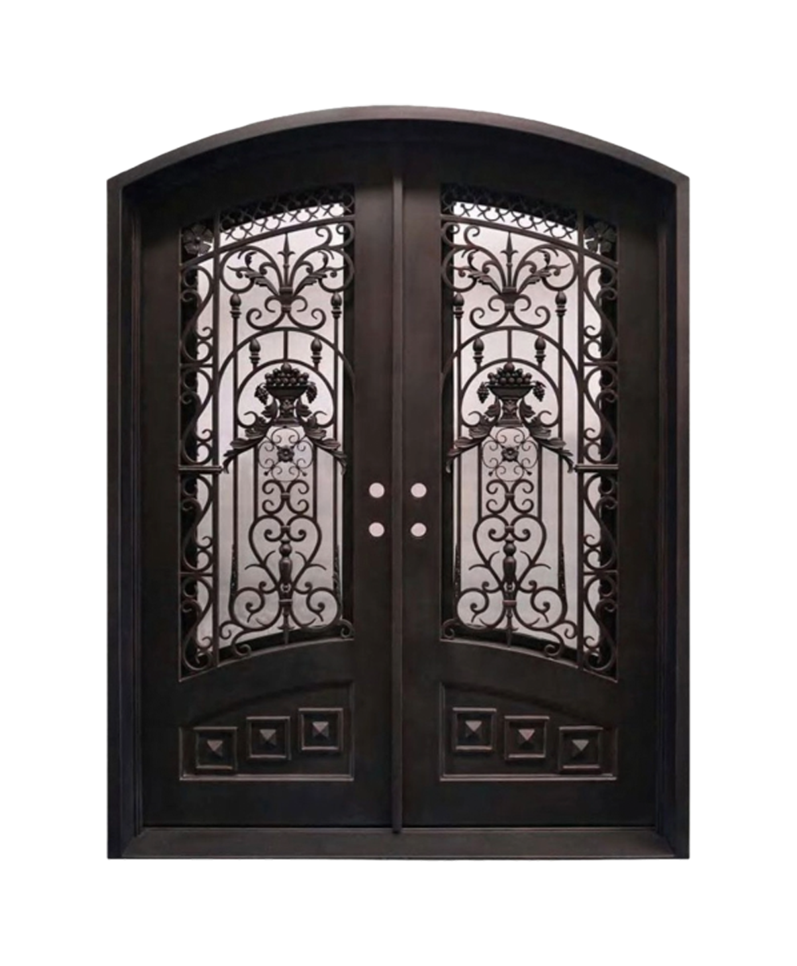 Crowned Garden Iron Double Front Door