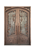Gilded Vine Double Iron Door – Wrought Iron with Autumnal Design