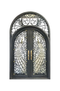 Regal Quill Double Iron Door – Gilded Iron Door with Ornate Craftsmanship