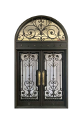 Gilded Hourglass Double Iron Door – Hourglass Iron Design with Intricate Detailing