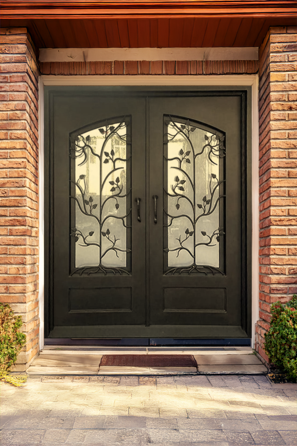 Trellis Iron Double Front Door
