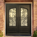 Trellis Iron Double Front Door