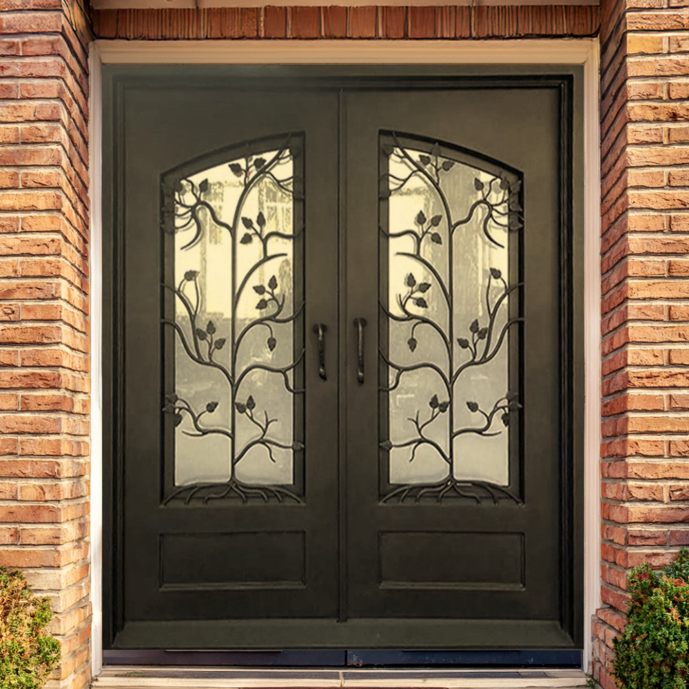 Trellis Iron Double Front Door
