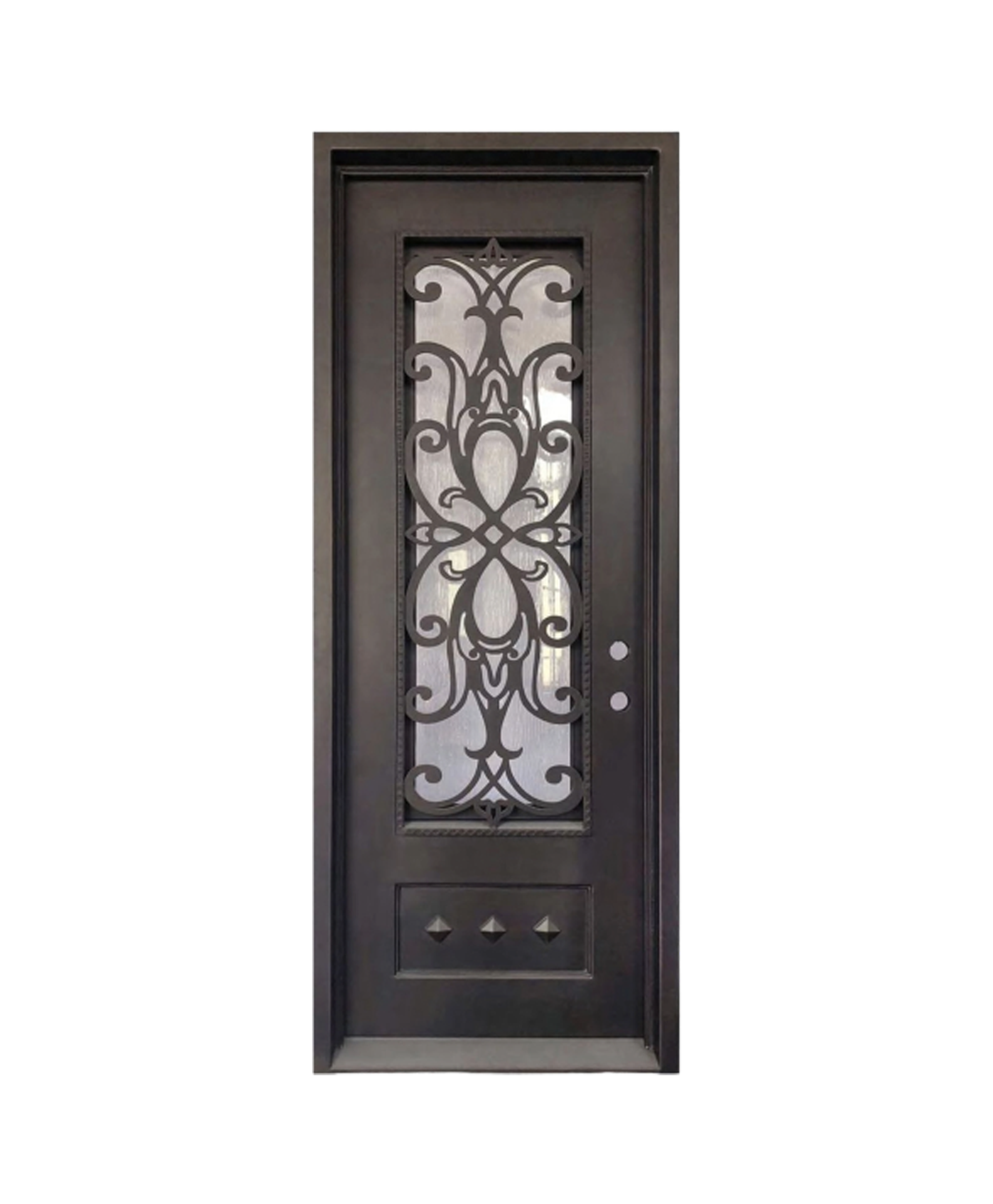 Magnolia Noir Iron Single Front Door