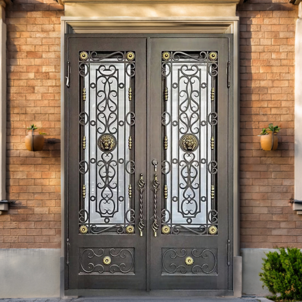 Lion Iron Double Front Door