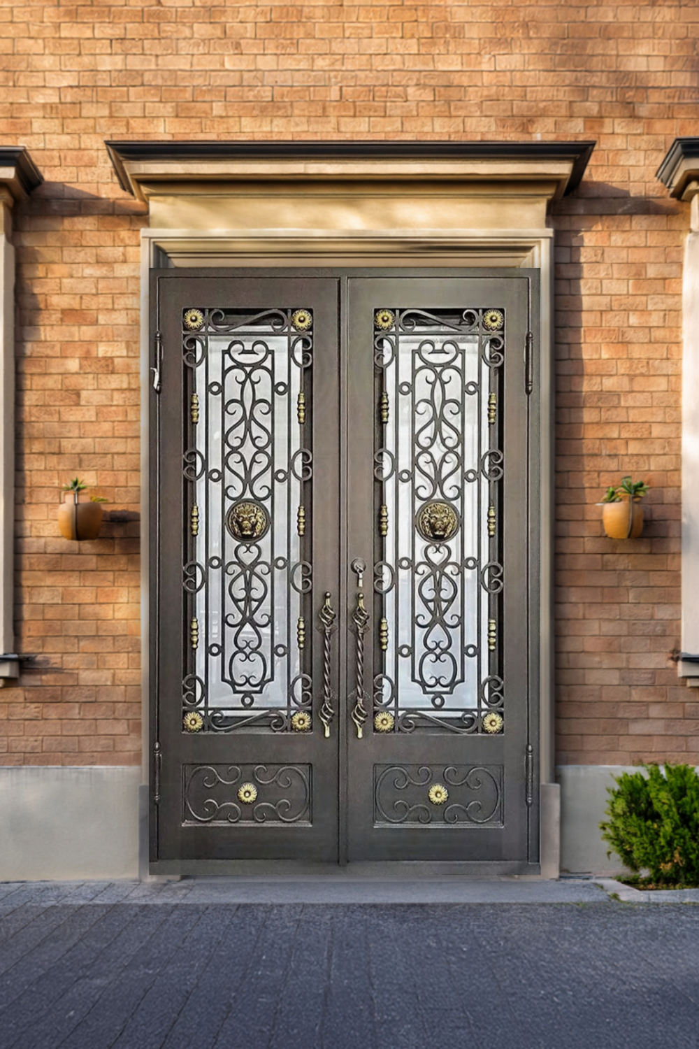 Lion Iron Double Front Door