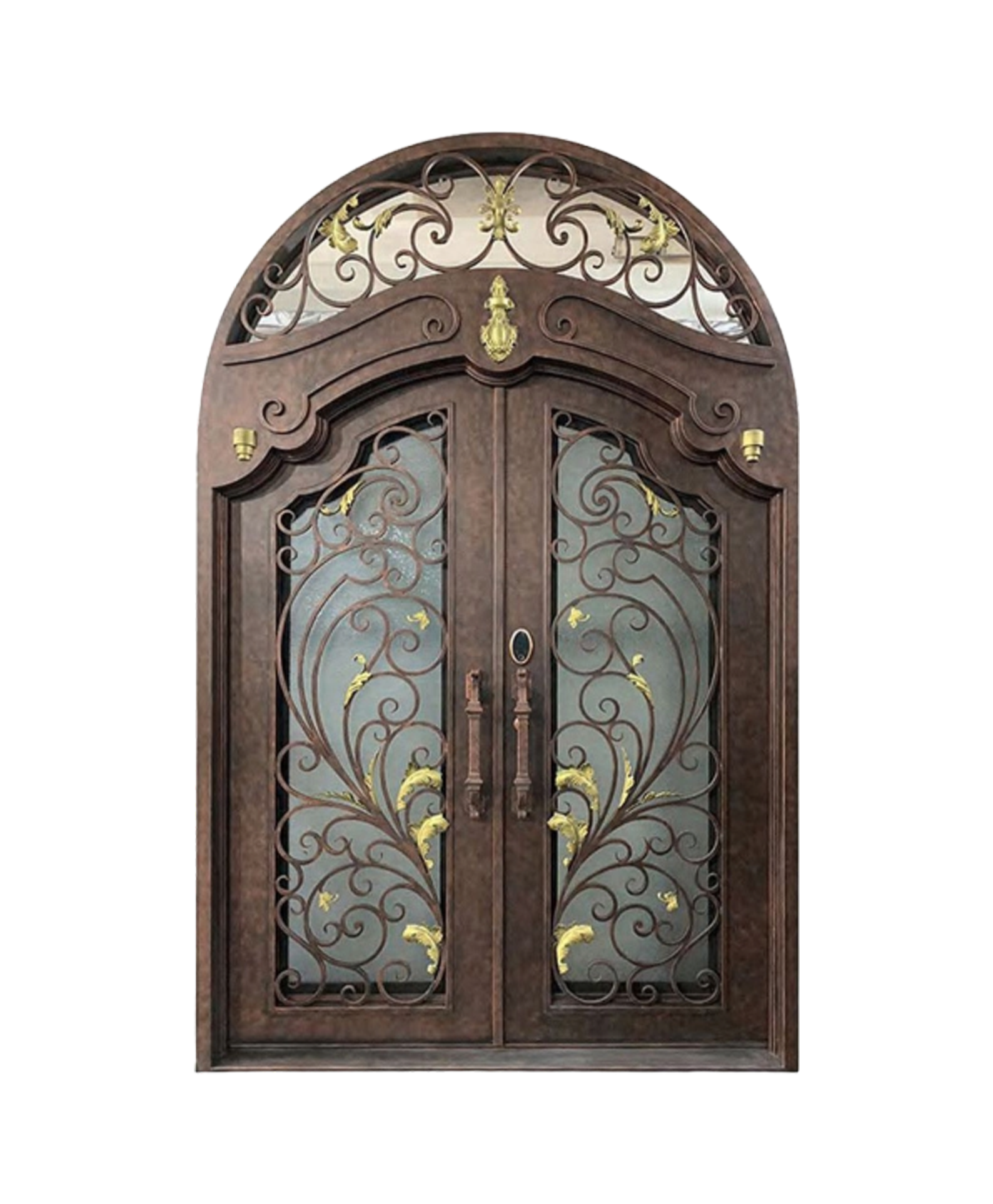 Ornate Fleur Iron Double Front Door