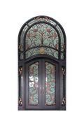 Gilded Autumn Double Iron Door – Artisanal Ironwork for Elegant Grand Entrances