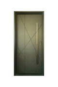 Terra Verde Modern Single Iron Door – Minimalist Ironwork Design
