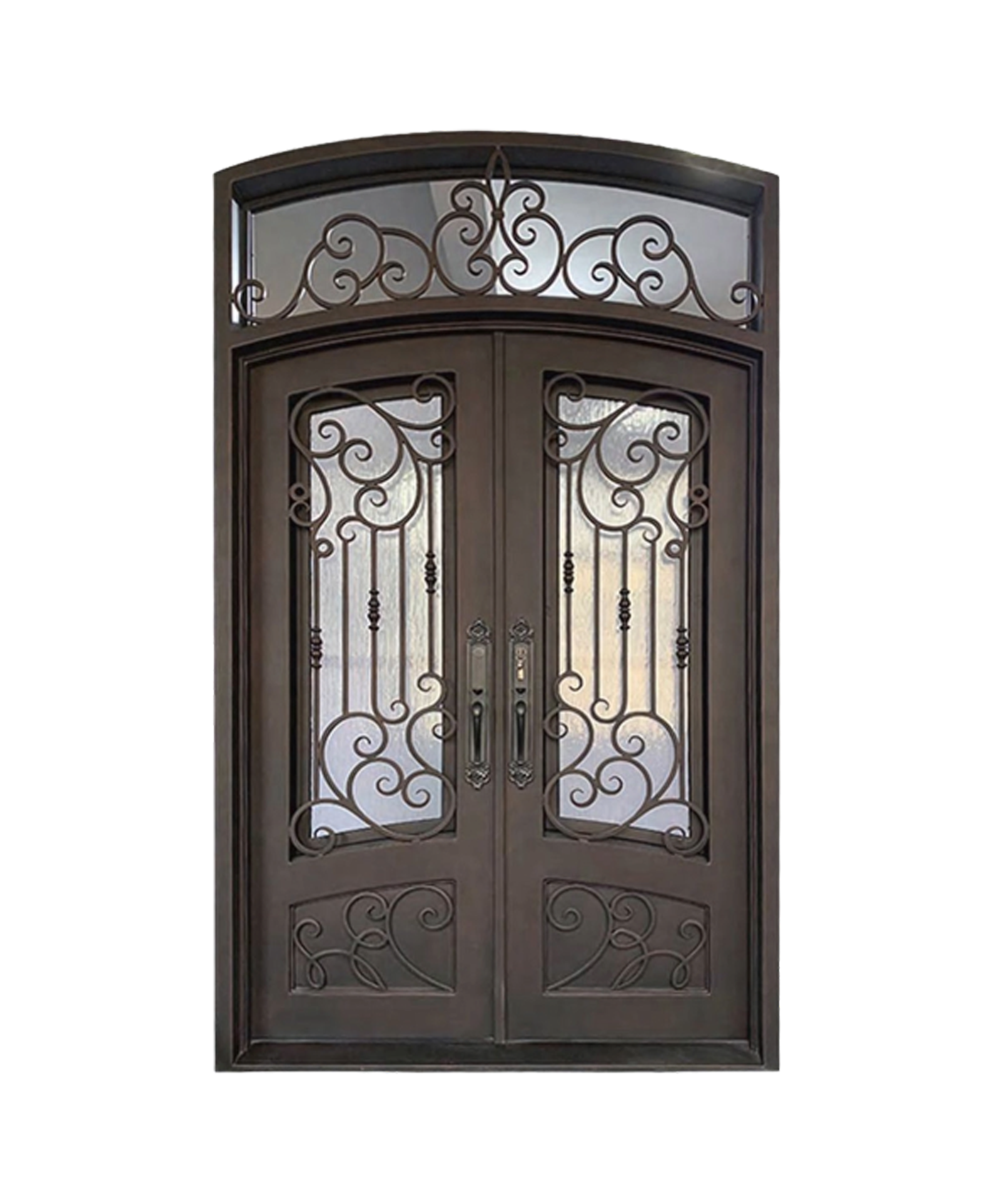 Nimbus Arched Iron Double Front Door