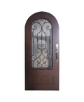 Rustic Passage Arched Iron Single Front Door