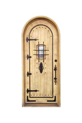 Glenwood Arch single iron door with classic arched design and wrought iron scrollwork