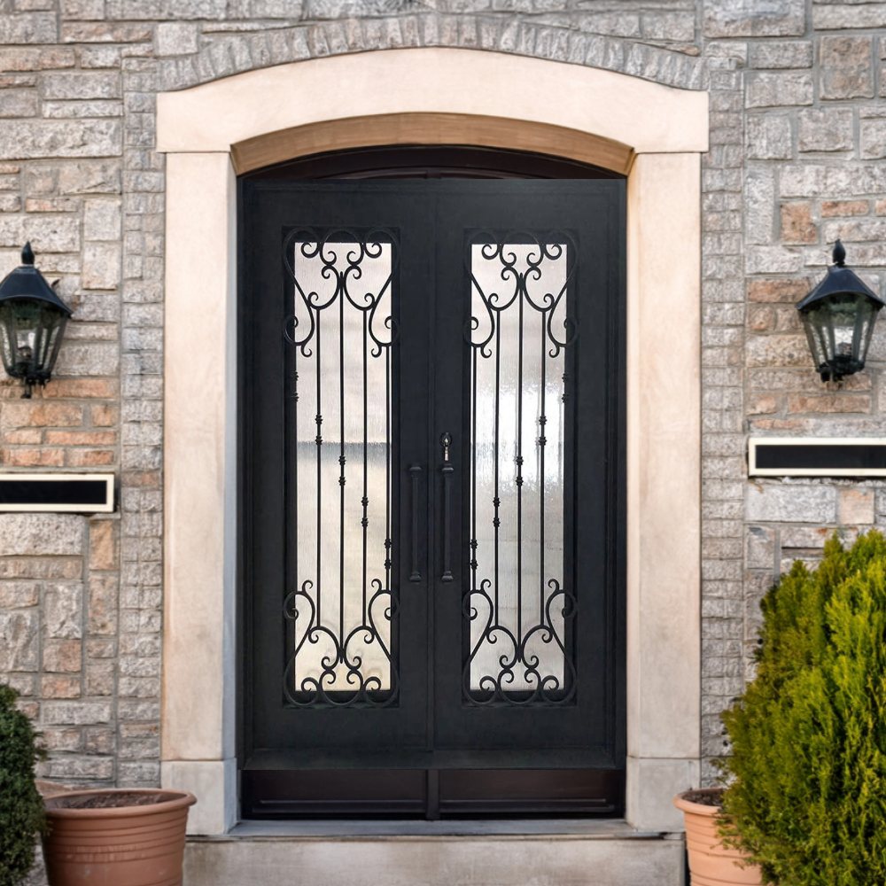 Garden Stairwell Iron Double Front Door