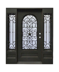 Starred Emblem Iron Single Front Door
