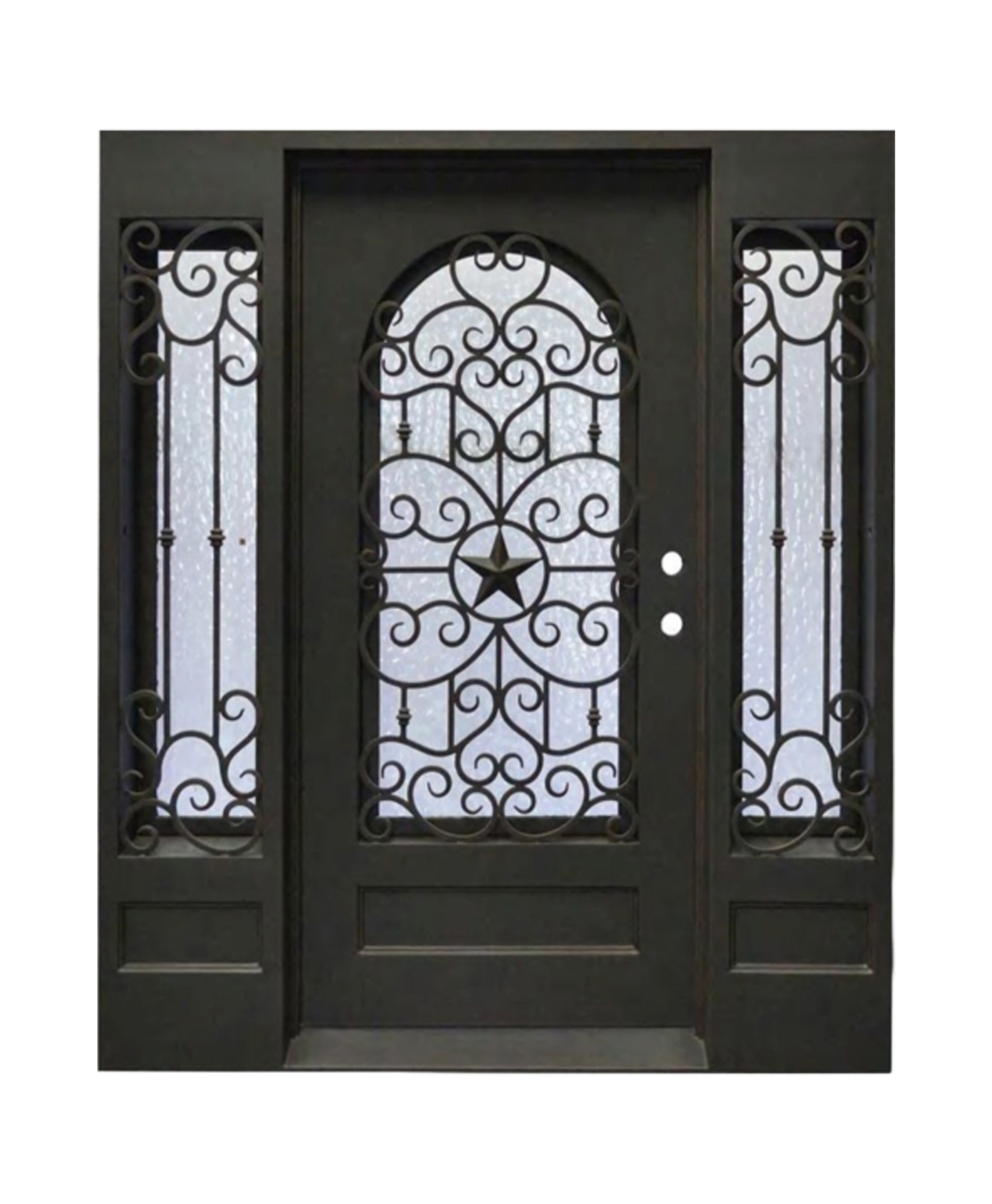 Starred Emblem Iron Single Front Door