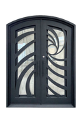 Spiral Tide Double Iron Door – Graceful Iron Design with Flowing Motif