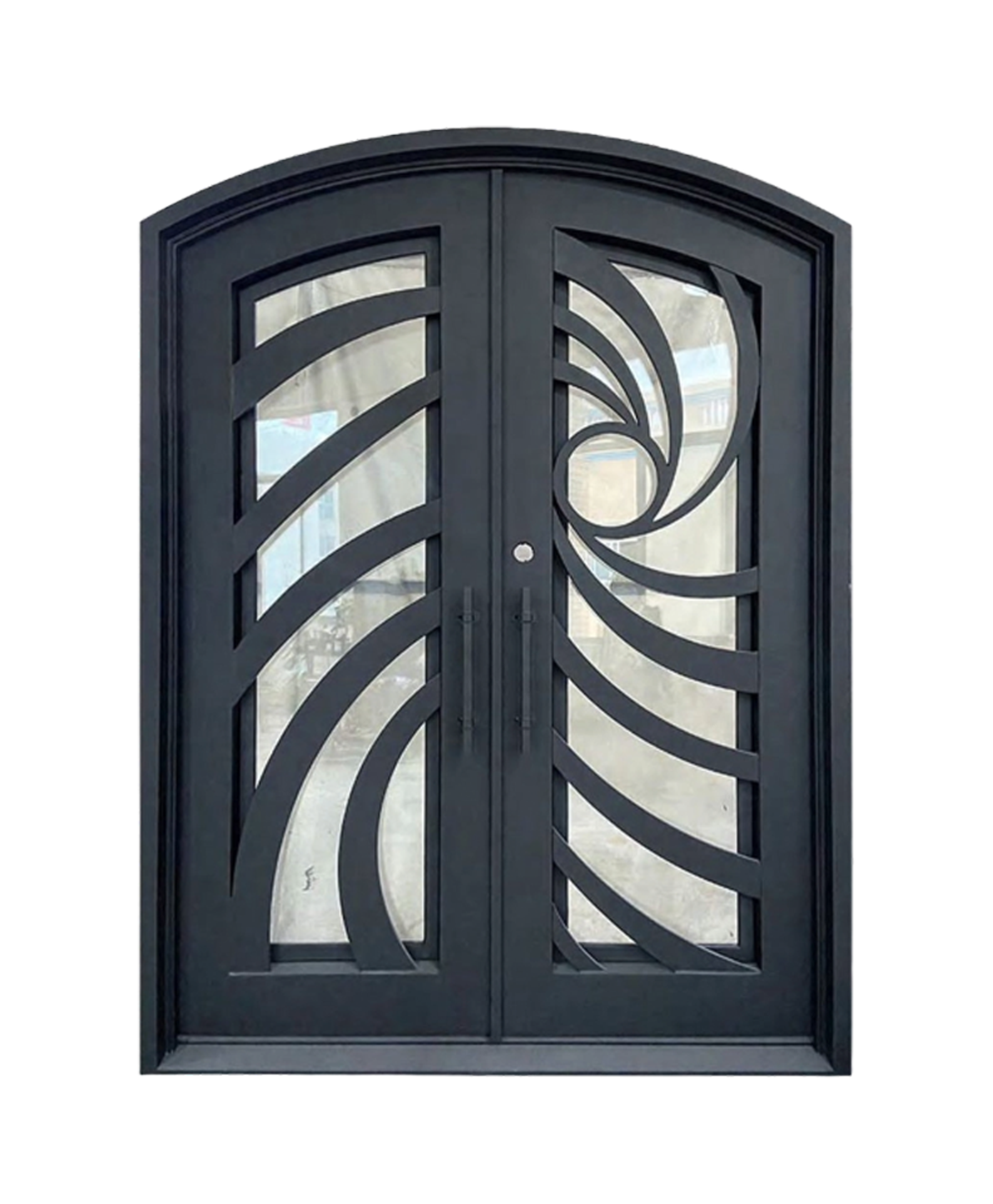 Spiral Tide Iron Double Front Door