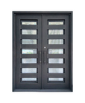 Tiered View Iron Double Front Door