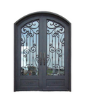 Gatsby Arched Iron Double Front Door