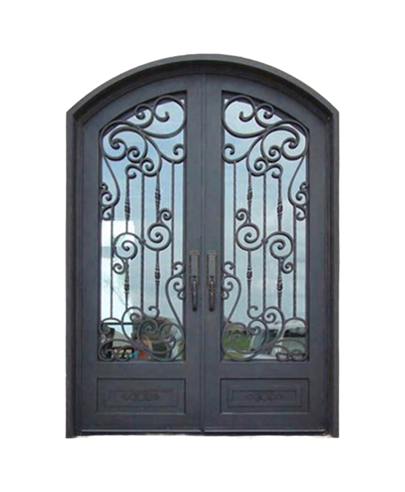 Gatsby Arched Iron Double Front Door