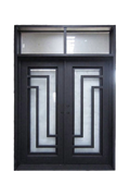 Avenue Double Iron Door – Custom Iron Design with Clean, Repetitive Lines