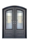 Windsor Lane Double Iron Door – Stately Arch Iron Design for Grand Entrances