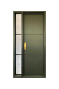 Olive Slate Single Iron Door – Minimalist Olive-Toned Design