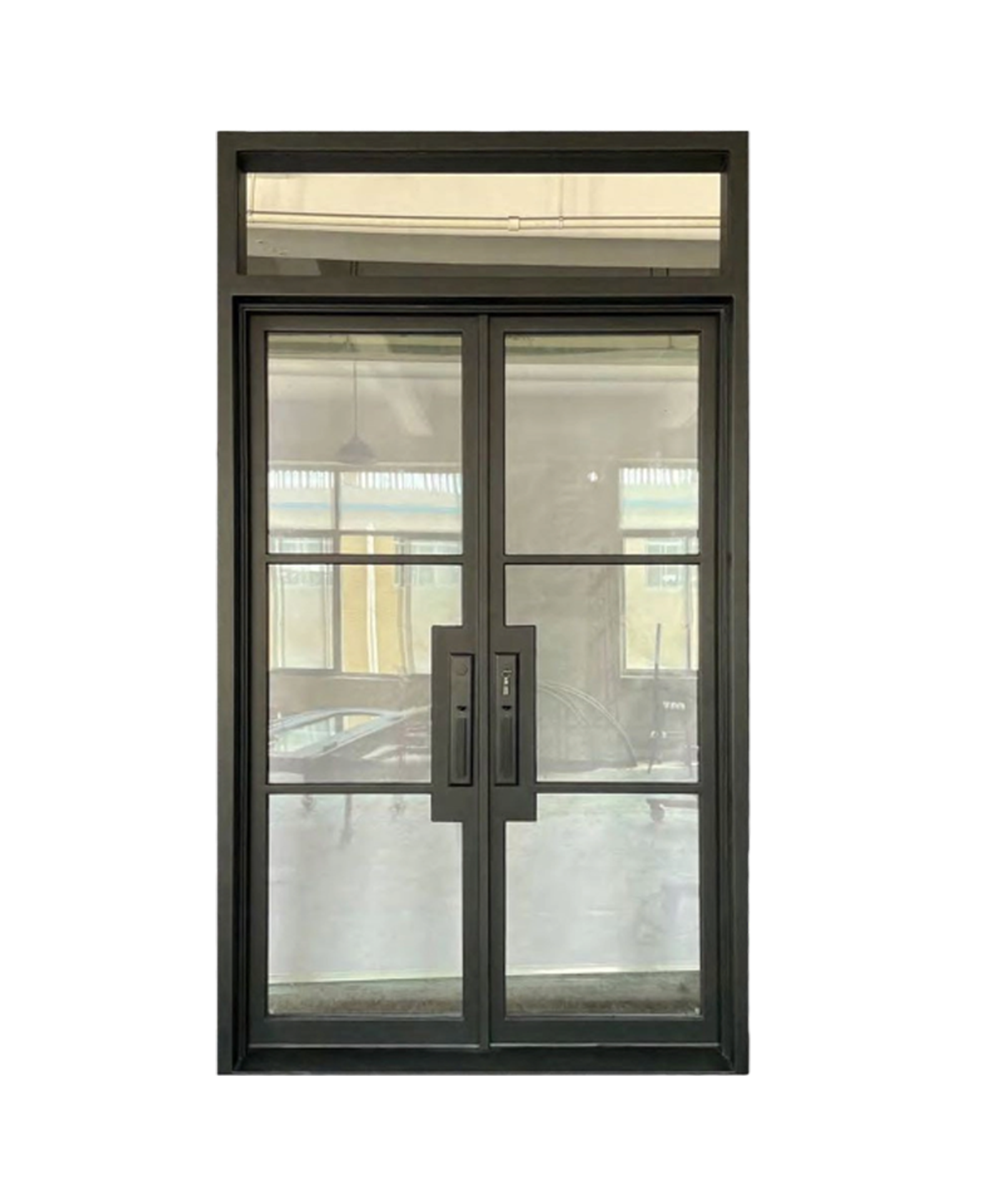 Modern Loft Iron Double Front Door