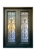 Lavalier Double Iron Door – Graceful Ironwork with Pendant Detailing