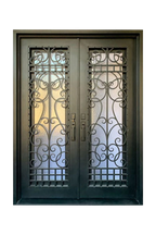 Lavalier Double Iron Door – Graceful Ironwork with Pendant Detailing