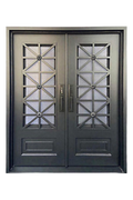 Iron Aster Double Iron Door – Floral Design with Custom Ironwork