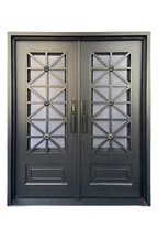 Iron Aster Double Iron Door – Floral Design with Custom Ironwork