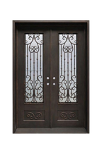 Elmwood Double Iron Door – Botanical Iron Design with Custom Features