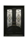 Gilded Flower Double Iron Door – Ornate Floral Design with Luxury Detailing