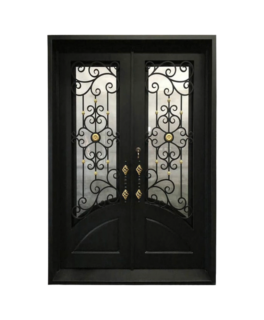 Gilded Flower Iron Double Front Door