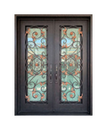 Elegant Autumn Iron Double Front Door